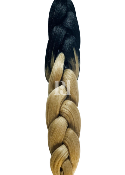 2 tone ombre braiding hair - black/blonde