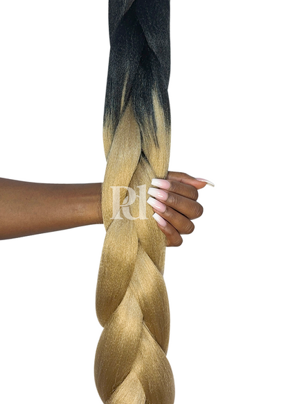 2 tone ombre braiding hair - black/blonde