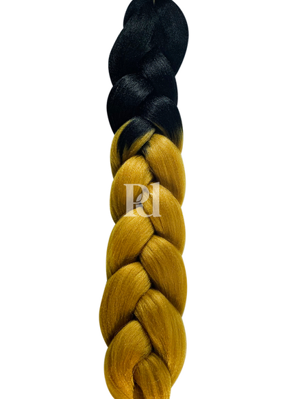 2 tone ombre braiding hair - black/gold