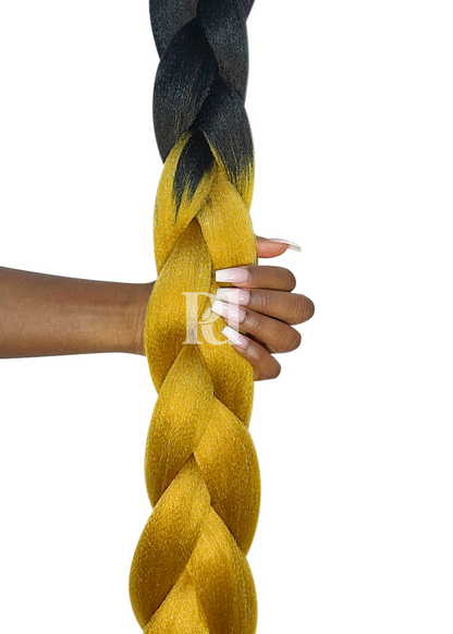 2 tone ombre braiding hair - black/gold