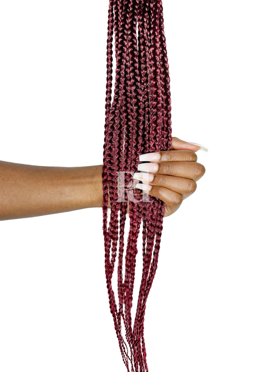 crochet box braids - burgundy/red ombre