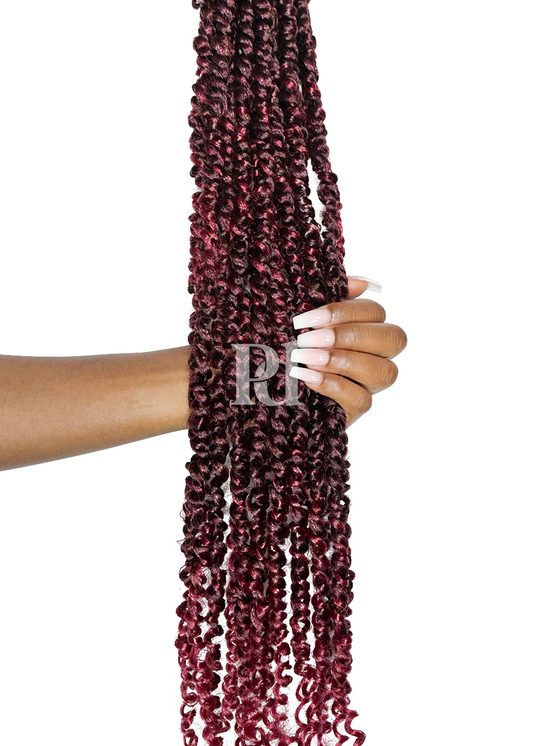 crochet passion twists - burgundy/red ombre